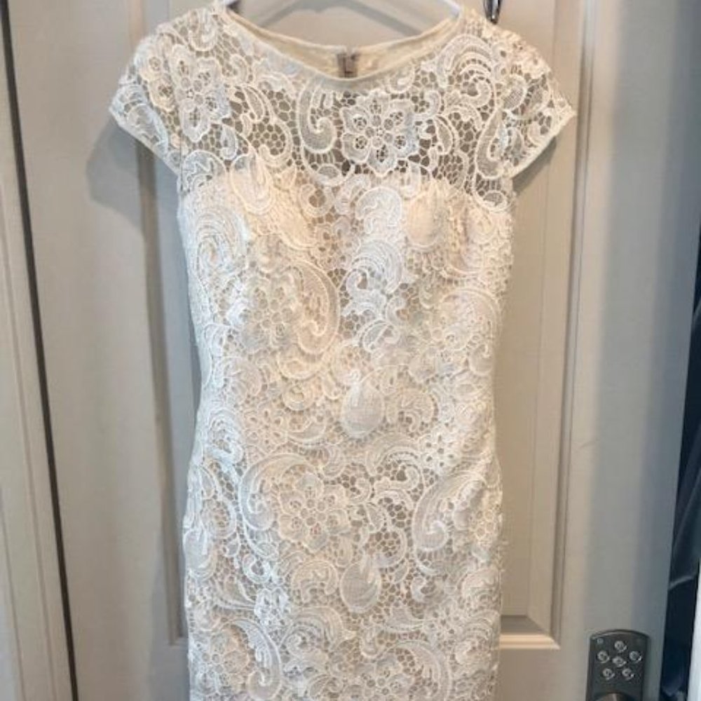 Ivory lace midi dress
